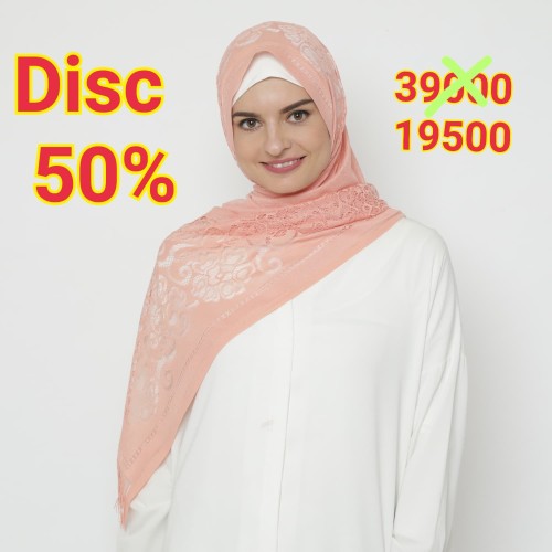 Foto Produk Hijab kerudung jilbab muslim scarft lace rumbai bunga D#3 dari JJ interior collections