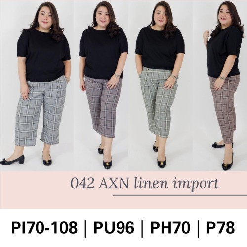 Foto Produk JUMBO 042 RIANA PANT BIGSIZE BAHAN LINEN AXN FIT TO XXL CELANA PANJANG dari denisa shop