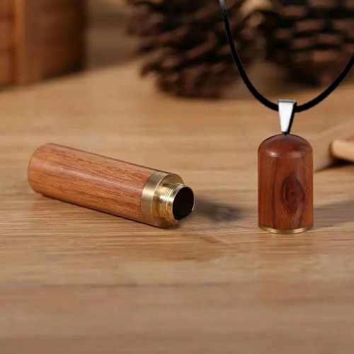 Foto Produk Kalung Tabung KAYU botol parfum minyak obat dll Premium ACC KOREA dari kyuzuankishop