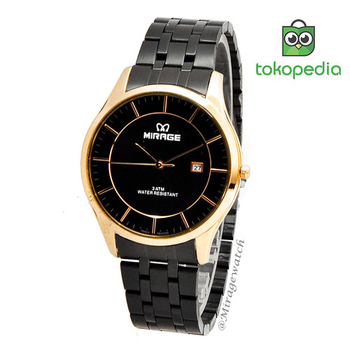 Foto Produk Jam tangan PRIA Klasik Elegan 8544M Hitam Rosegold - GARANSI 1 TAHUN B dari Mirage Watch