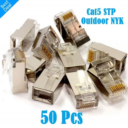 Foto Produk Konektor Rj45 STP Cat5 Outdoor Metal Pin Gold Plated dari Finel Computer Bintaro