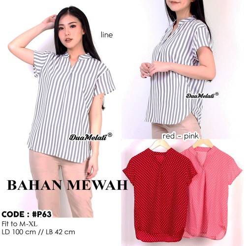 Foto Produk Atasan wanita blouse kemeja kerja wanita baju wanita jumbo P63 dari dua melati