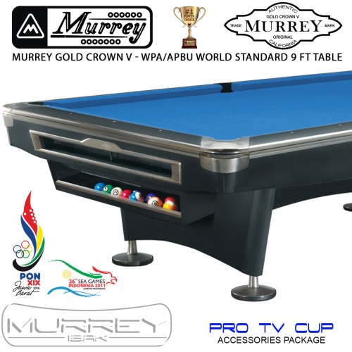Foto Produk Murrey Gold Crown V Pro TV 9 ft Pool Table - Meja Billiard Biliar Asli dari ISAK Billiard Sport Co.