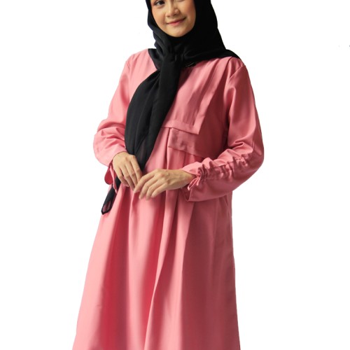 Foto Produk Blous | Baju Wanita | Tunik Rampel dusty pink | Baju Murah dari ASNstore.id