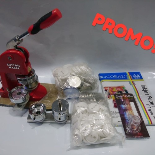 Foto Produk Mesin Press Pin Talent 4,4 & 5,8 (Free Circle Cutter & Bahan) - Merah dari INK SMART COLOUR