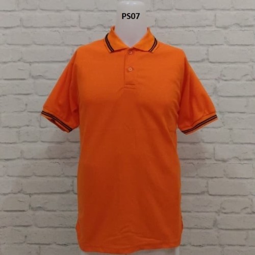 Foto Produk PROMO .POLO SHIRT ORANYE LIS HITAM - Orange, M dari Raja Polo Shirt