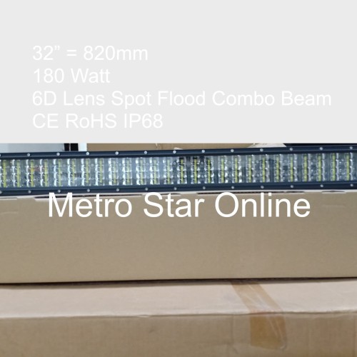 Foto Produk LED Light Bar 4 Row 32" 180w 6D Lens Spot Flood Combo Beam dari Metro Star Online