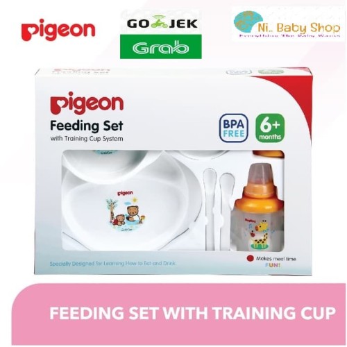 Foto Produk Peralatan Makan Bayi Pigeon PR050302 Feeding Set Dengan Training Cup dari Ni Baby Shop