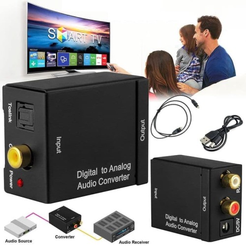 Foto Produk Digital to Analog Audio Converter Toslink Optical/Coaxial to RCA TV dari Rumix
