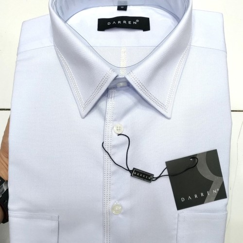 Foto Produk Kemeja Pria Putih Pendek Darren Reguler Non Pangkat Kantong Dua Bordir - Putih, S dari Mega Hero Shirts