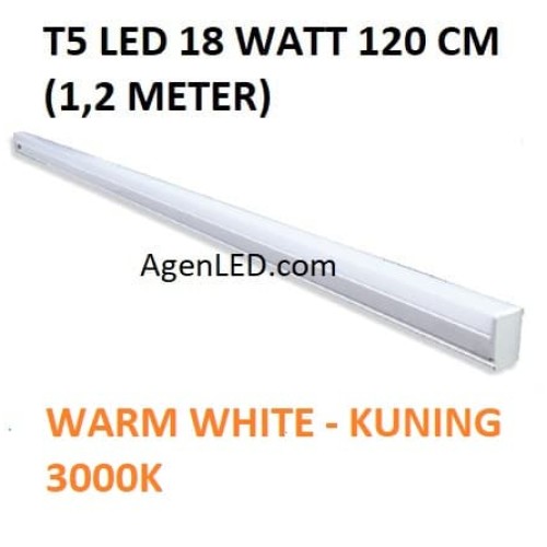 Foto Produk Lampu TL Neon T5 LED 18W 120cm Tube 120 cm 18 w watt WARM WHITE KUNING dari AgenLED
