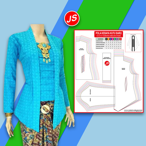Foto Produk Pola Jiplak Kebaya Kutu Baru 8 In 1 ( JP-011 ) dari Jamblang Store