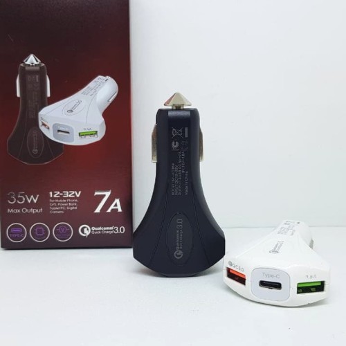 Foto Produk Car Charger QC 3.0A QUALCOMM 2 Output USB 1 Slot Type C FAST CHARGING dari Agen Aksesoris Hp