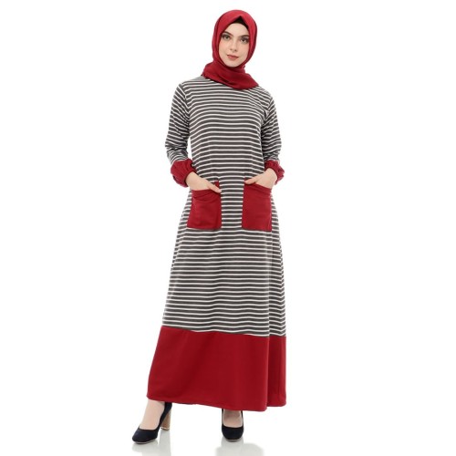 Foto Produk Mybamus Ghea Hand Rubber Dress Maroon M14809 R45S3 dari Mybamus Official