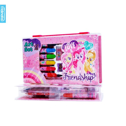 Foto Produk My Little Pony Art Set 42 pcs Adinata/ Alat Mewarnai / Crayon (Pink) dari ADINATA Official Store