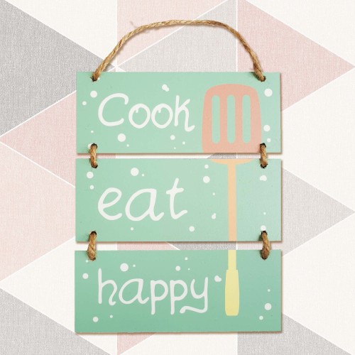 Foto Produk Hiasan Pajangan Dinding - COOK EAT HAPPY - Wall Sign Decor dari Nail_Your_Art