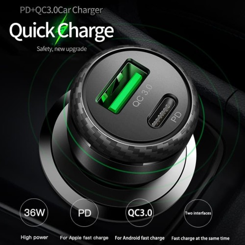 Foto Produk MCDODO Car Charger USB PD Type-C Fast Charging Power Delivery QC 3.0 - CC-597 dari HimTech