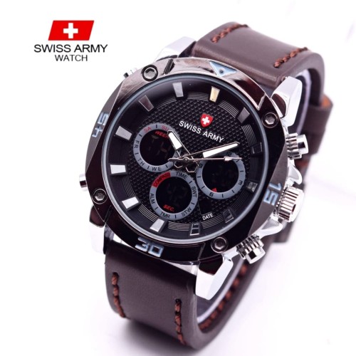 Foto Produk jam tangan SWISS ARMY PRIA DUALTIME KULIT dari Multyshop MSI