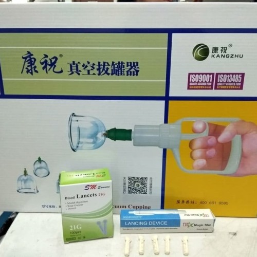 Foto Produk Paket Hemat Kop Bekam 12 Kangzhu + Lancing Plastik Magicstar + Jarum dari Vintaco