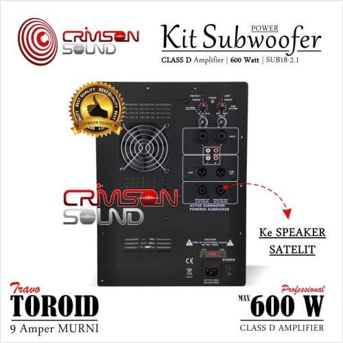 Foto Produk POWER KIT SUBWOOFER Aktif 600 Watt CLASS D Sub18-2.1 dari Crimson Sound