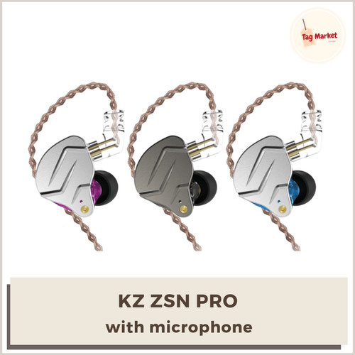 Foto Produk Knowledge Zenith KZ ZSN PRO 1BA+1DD Hybrid HiFi Bass In Ear Earphone - Abu-abu dari Tag Market Shop