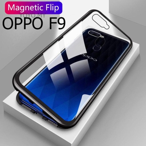 Foto Produk Oppo F9/ Pro Luxury Magnetic Casing Case Glass Back Cover 2 in 1 dari 17 Agustus