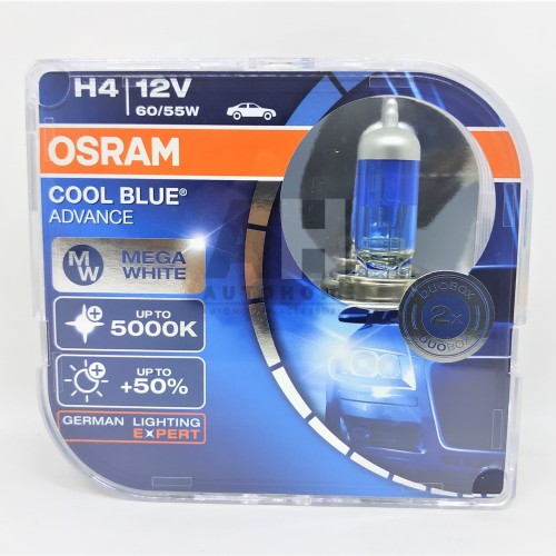 Foto Produk Osram H4 Cool Blue Hyper Plus CBH+ 60/55W Lampu Halogen Mobil Putih dari Auto Home