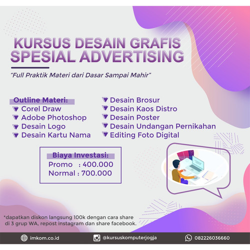 Jual Kursus Desain Grafis Spesial Advertising Depok Imkom Academy Yogyakarta Tokopedia