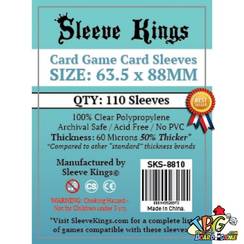 Foto Produk Sleeve Kings Card Game Card Sleeves (63.5x88mm) - 110 Pack, - TCG Size dari Toko Board Game