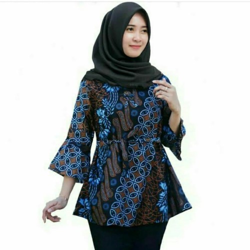 Foto Produk Atasan Batik Wanita Blouse Batik Katun Halus M L XL Lonceng dari Batik Rifa Official