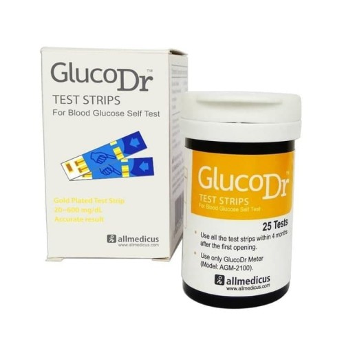 Foto Produk strip gula darah Glucodr test strips /Gluco dr isi 25 biosensor dari market elektronic