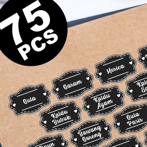 Jual sticker label nama bumbu dapur pantry jar pet botol Jual sticker label nama bumbu dapur pantry jar pet botol