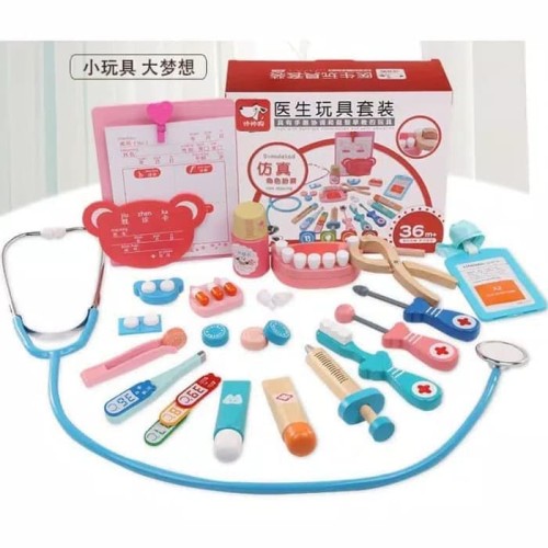 Foto Produk Mainan anak Simulasi Dokter Gigi/Dentist wooden simulation 0ne set dari AUTO KID II