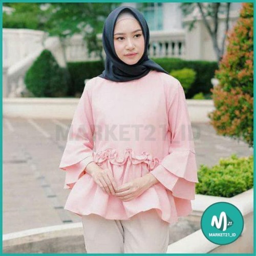 Foto Produk BAJU ATASAN MUSLIM WANITA JASMINA BLOUSE TERMURAH - DUSTY dari Market21_id