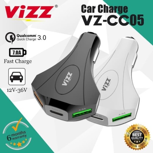 Foto Produk CAR CHARGER MOBIL QUALCOMM QUICK CHARGER 3.0 VZ-CC05 ORIGINAL VIZZ dari BenuaCell