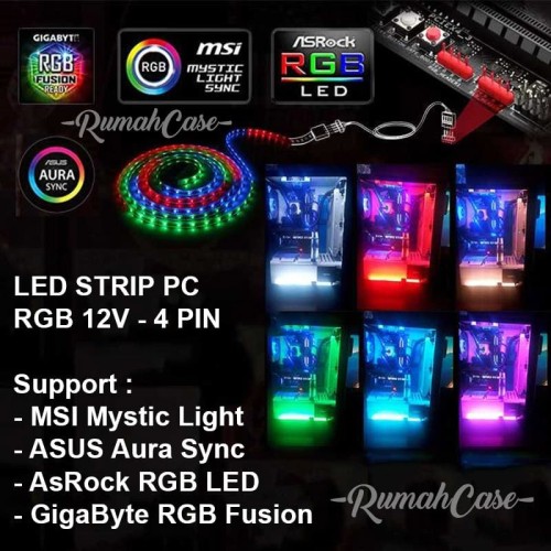 Jual LED STRIP RGB 12V 4PIN PC GAMING ASUS aura sync