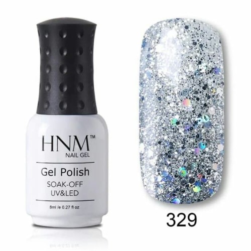 Foto Produk Nail Polish UV Gel HNM glitter 8ml/kuteks glittet soak off dari Nail Stiker Grosir