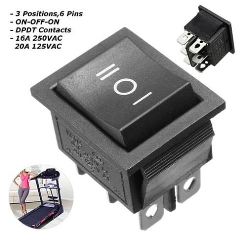 Jual Rocker Switch DPDT 6 Pin 16A 250V Saklar 6 Kaki ON OFF ON ...