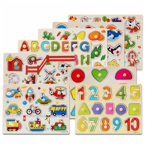 Foto Produk mainan edukasi anak puzzle kayu KNOB utk pemakaian pemula belajar dari AUTO KID II