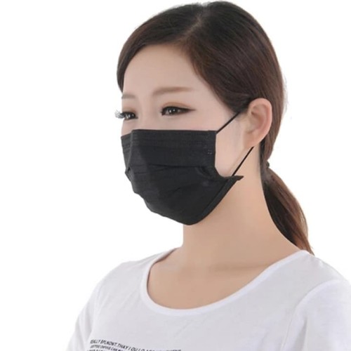 Foto Produk Masker kasa hitam anti debu polusi 3 ply tebal pm 2.5 - Hitam dari JOW