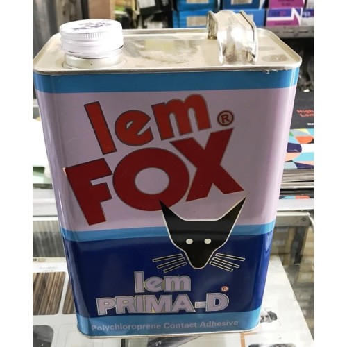 Jual Lem HPL Fox Prima D 168 Kuning Merah Galon Kecil