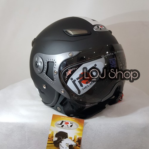 Foto Produk Helm JPN Kawai Momo Matt Black Doff Kaca Pilot dari LQJ shop