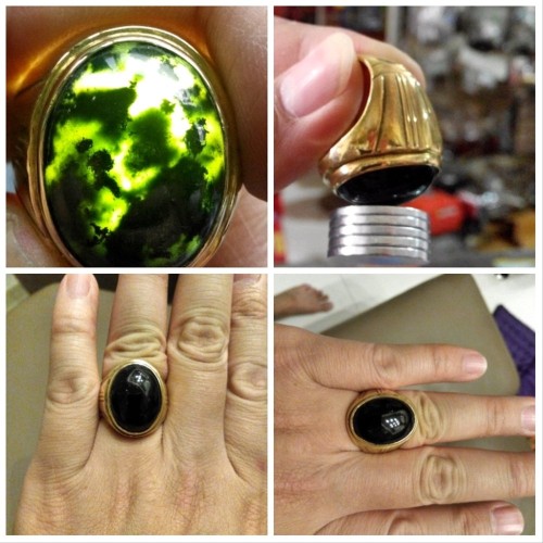 Foto Produk CINCIN BATU GIOK HITAM / BLACK JADE SUPERB aneka koleksi dari aidaaaa