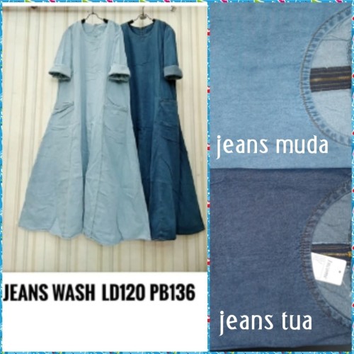 Foto Produk Gamis Jean's wash (adem.lembut) saku fungsi resleting belakang dari Winnie Collection