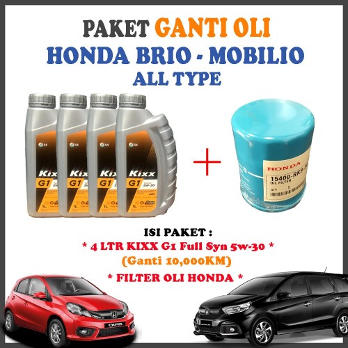 Jual Paket Ganti Oli Honda Brio Mobilio All Type Kixx G1 5w30 Dan Kota Surabaya Mermaidshoops Tokopedia