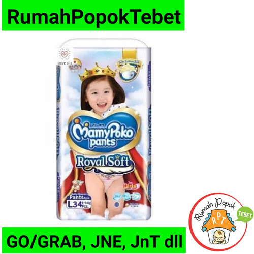Foto Produk Mamypoko Royal Soft L34 Girls dari rumah popok tebet