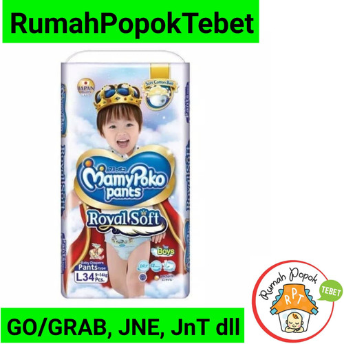 Foto Produk MamyPoko Royal Soft L34 Boys dari rumah popok tebet