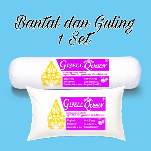Foto Produk 1 Set Gisell Queen bantal dn guling hotel besar empuk dan panjang dari putra go