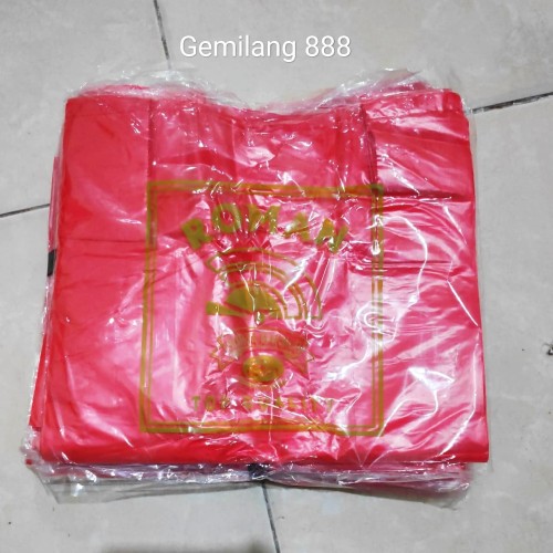 Foto Produk HD merah tipis uk 28 | Kantong plastik kresek merah tipis dari Gemilang 888