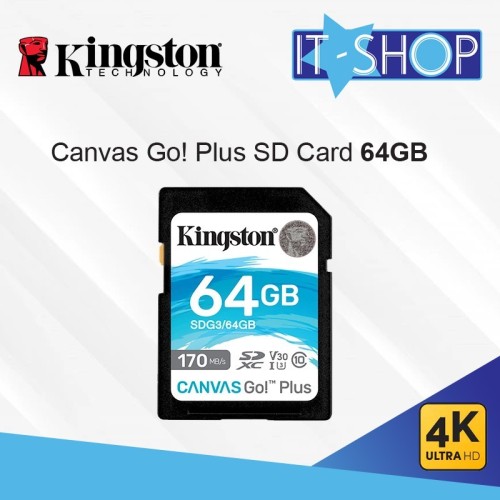 Foto Produk Kingston Canvas Go Plus 4K SD Card - 64GB dari IT-SHOP-ONLINE